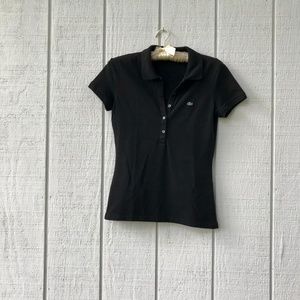 Lacosta Womens Black Short Sleeve Polo Shirt Sz S